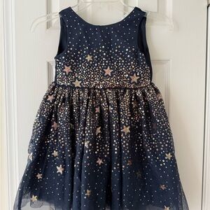 H&M Midnight Blue Dress with Starry Overlay